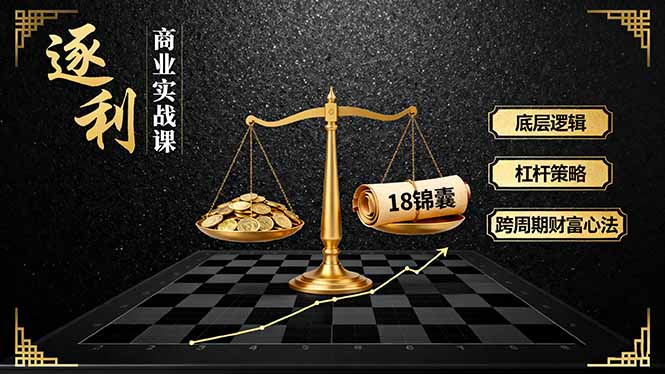 《逐 利》商业实战课，底层逻辑、杠杆策略、18锦囊，跨周期财富心法-知富路