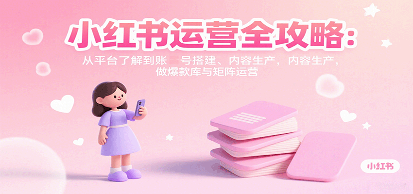 小红书运营全攻略：从平台了解到账号搭建、内容生产，做爆款库与矩阵运营-知富路
